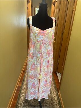 Floral Maxi Sundress in Pink and Yellow